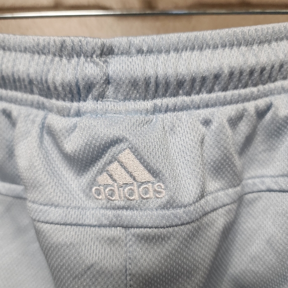 Adidas Women's Tri Striped Cropped Light Blue Drawstring Pants Size Large - Picture 6 of 10